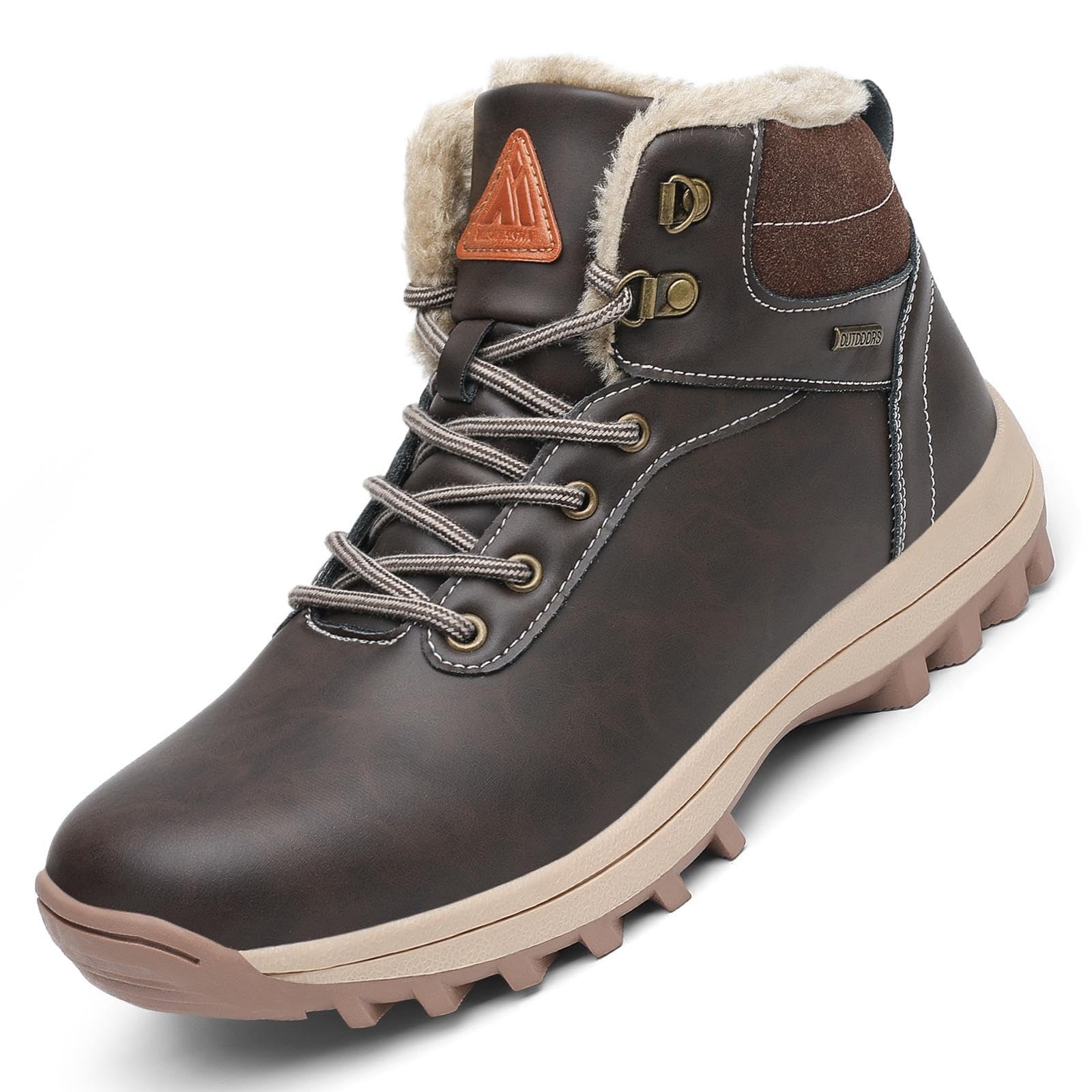 Mishansha Scarpe Uomo Donna Invernali Impermeabili Antiscivolo Stivaletti Invernali con Pelo, Gr.36-48
