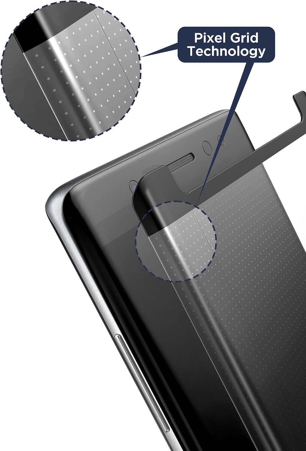 [Case compatible] Galaxy S9 Tempered Glass Screen Protector, MagGlass (XT90 Scratchproof/Shatterproof) Reinforced Screen Guard w/Pixel Grid Technology (Includes precision applicator)