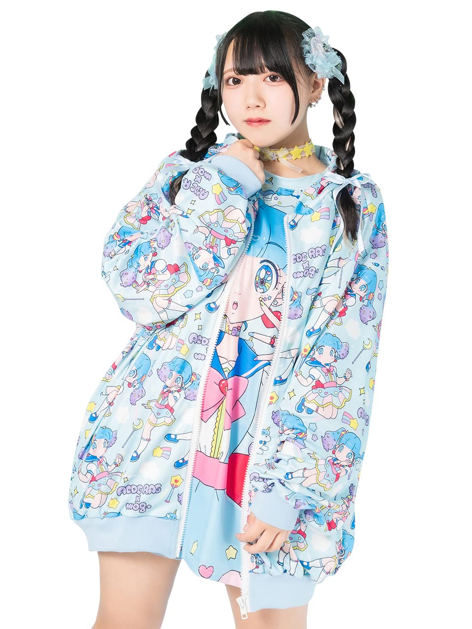 [エーシーディーシーラグ] ゆめちゃん ZIPパーカー 長袖 ACDC RAG 原宿系 ファッション レディース メンズ ゆめかわいい 女の子