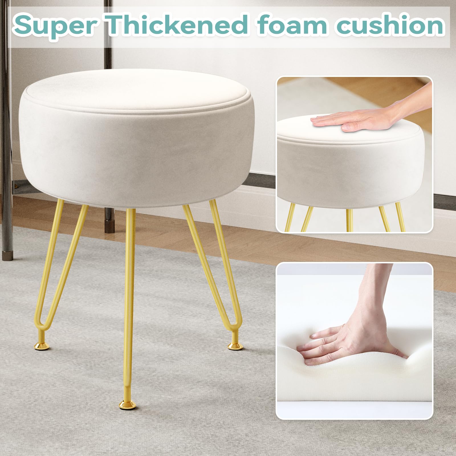 Amazon.co.jp: Ottoman (オットマン) ベルベット バニティスツール