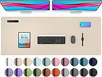 Vista 214 de Aothia Protector de escritorio de cuero, alfombrilla para ratón, alfombrilla de escritorio de oficina, secante de escritorio de cuero PU