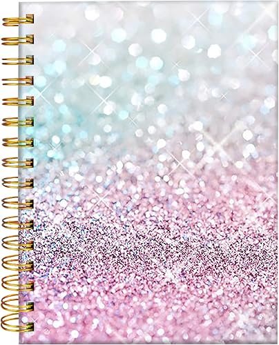 iampanda Cuaderno con espiral, encuadernación fuerte de doble alambre con papel de primera calidad para niñas y mujeres, 60 hojas de lujo a la moda,