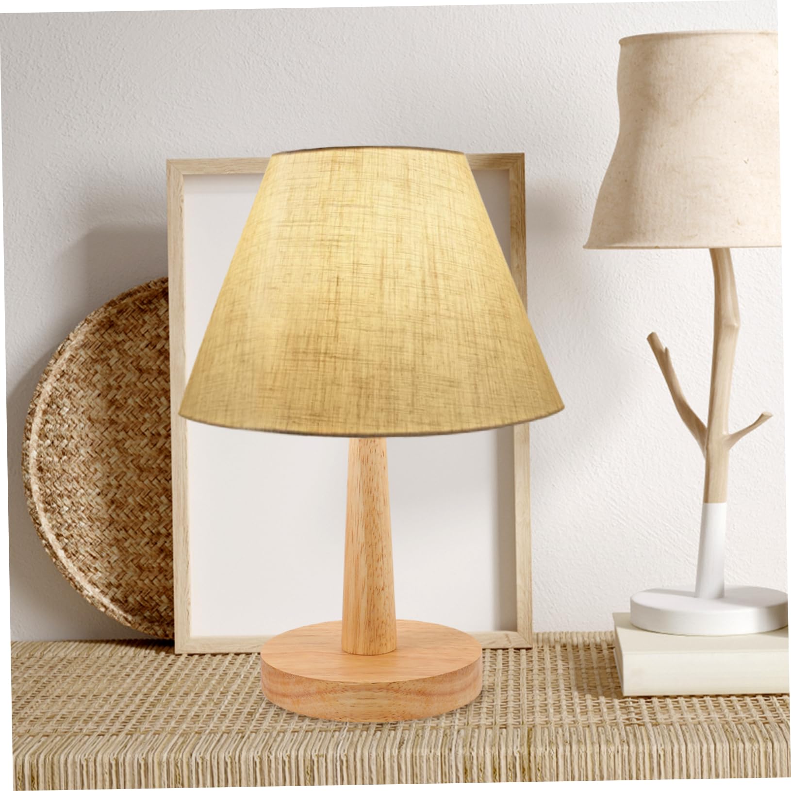 Angoily Lampada da Tavolo per Creare Atmosfera Calda e Confortevole in Ferro e Legno Fai da Te con Base e Supporto, Stile Moderno Semplice in Camera da Letto