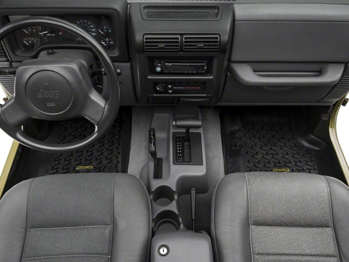 Barricade Off-Road Front Floor Mats in Black Durable Fits Jeep Wrangler TJ 1997-2006
