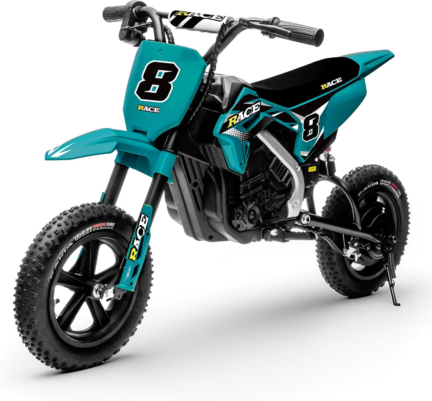 24V Kids Electric Dirt Bike 250W Motor Off-Road Motorcycle, 11 MPH Fast Speed Powerful Motorcycle for Kids, Electric Mini Bike with Twist Grip Throttle, Metal Suspension, Rubber Tires (Dark Green)