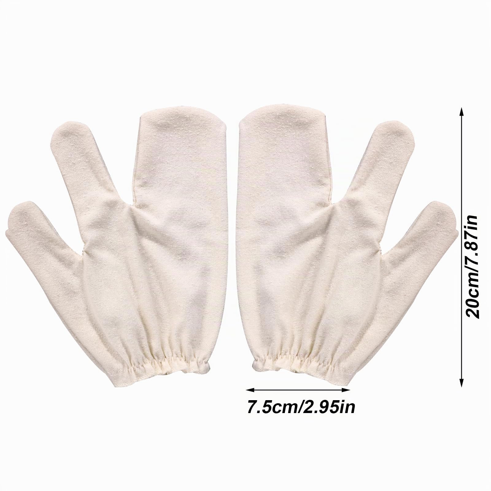 Lyreh Guanti in Seta Grezza, Guanti da Massaggio Ayurvedici Garshana con Elastici da Polso per Esfoliazione del Corpo e Spazzolatura a Secco per Donne e Uomini Riutilizzabili Delicati (Beige)