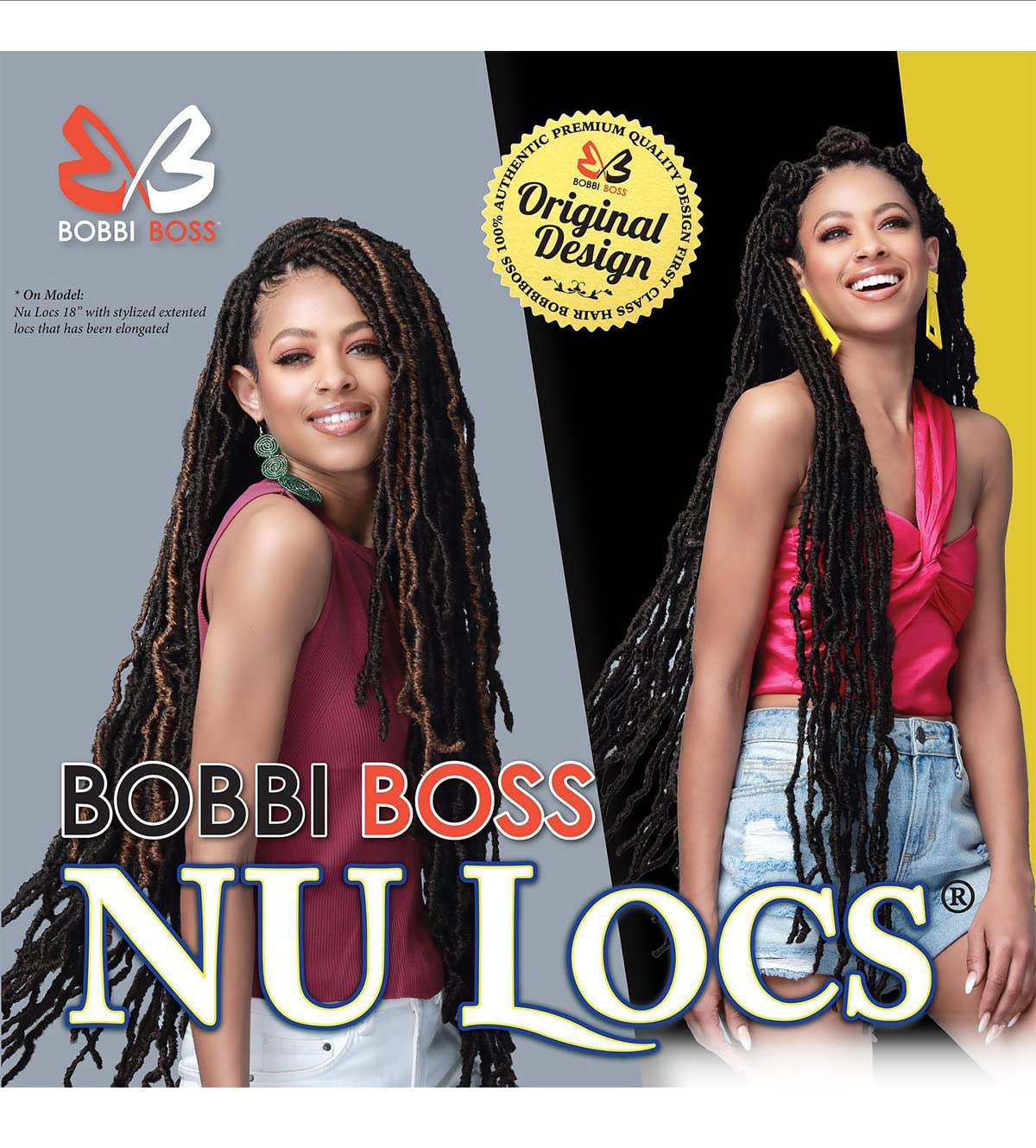 (6-PACK) Bobbi Boss Synthetic Hair Crochet Braids African Roots Braid Collection Nu Locs 24" (1B)