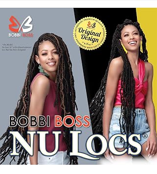 (6-PACK) Bobbi Boss Synthetic Hair Crochet Braids African Roots Braid Collection Nu Locs 24 (1B)