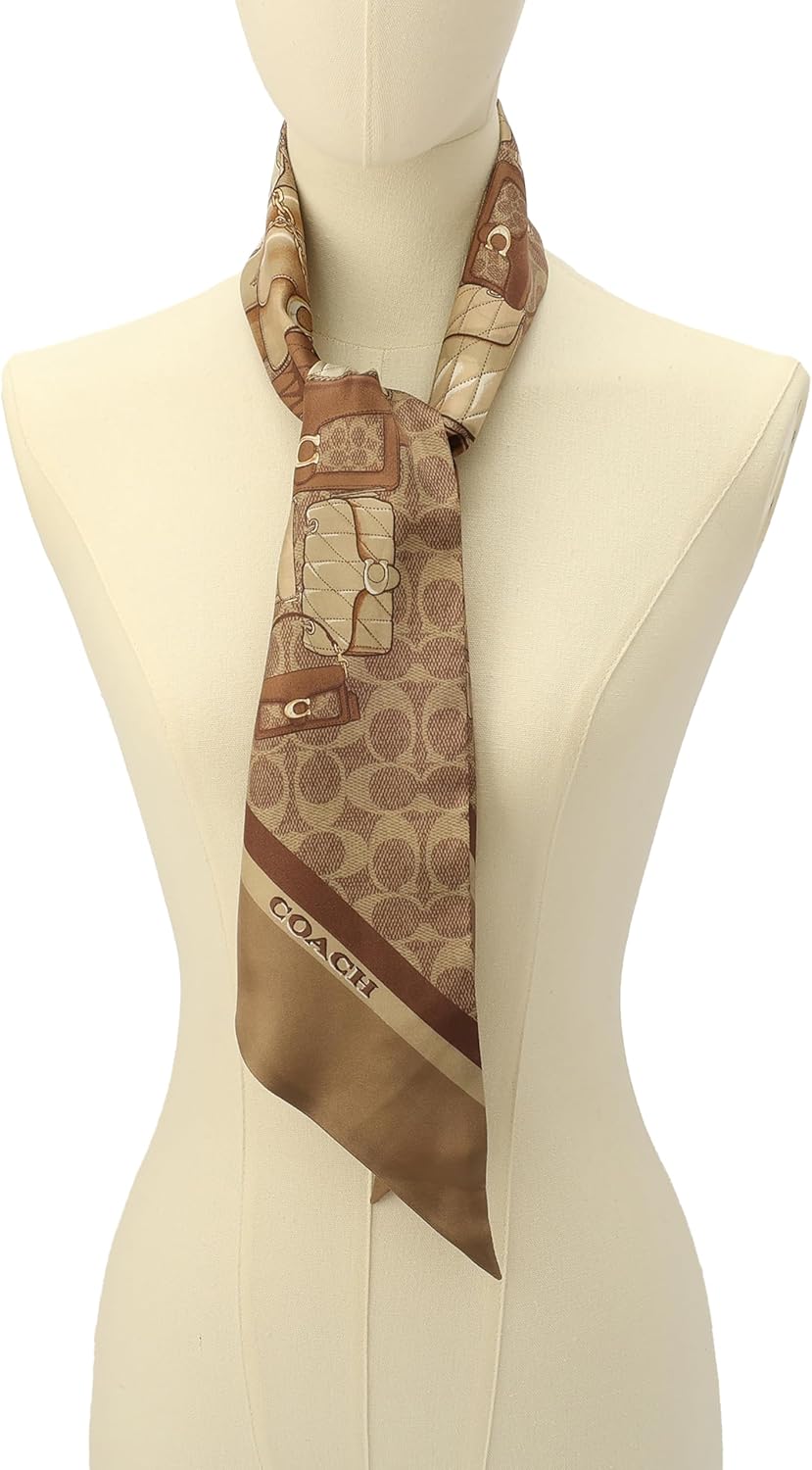 COACH womens Stacked Tabby Printed Wide Silk Skinny - Image 5