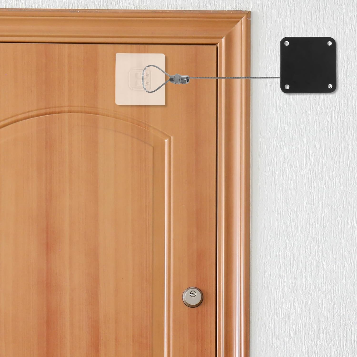 4Pcs Automatic Shower Curtain Closer No Drilling Sliding Glass Door Closer with 1.2 M Drawstring for Wooden Door Bathroom Bedroom