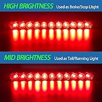 Vista 4 de Serlainxin Barra de luz LED para remolque, luces LED rojas de 15 pulgadas, luces de freno de parada de freno, IP67 impermeable, luces de remolque