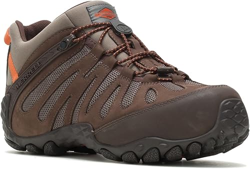 Miniatura 2 de MERRELL Chameleon Flux Stretch Carbon Fiber (CF) Botas de trabajo de nobuck impermeables y antideslizantes con entresuela de EVA para hombre, Negro,
