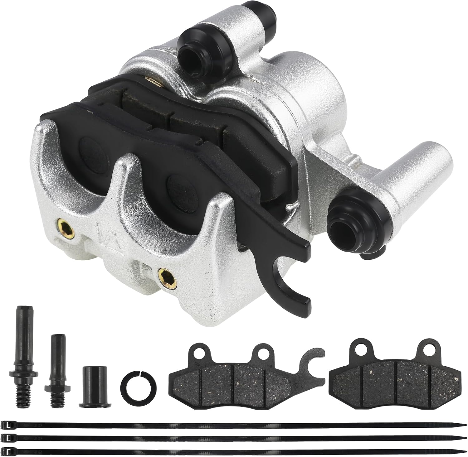 PRO BAT Rear Brake Caliper with Brake Pad for GY6 200cc 250cc M BK21 Chinese Go Kart ATV Scooter, Silver