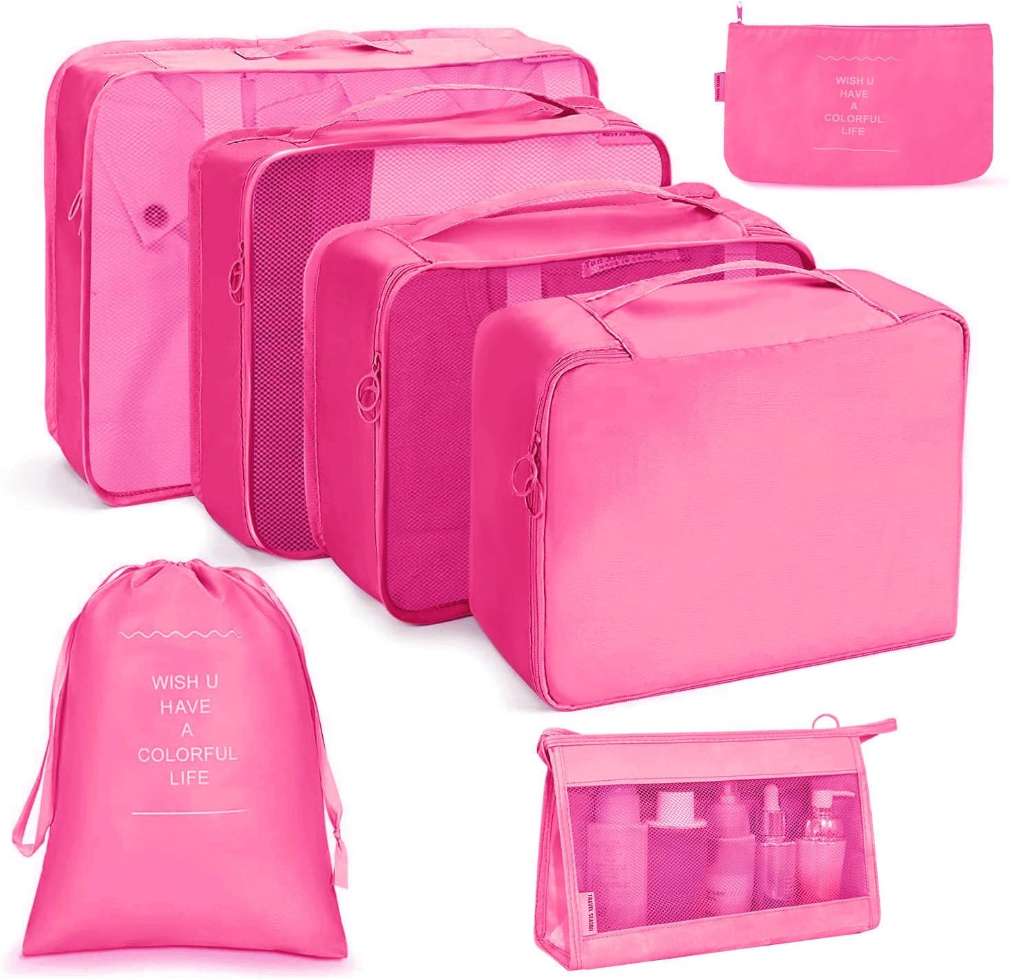 OSDUE Travel Packing Cubes, 7pcs Multifunction Suitcase Organizer Set, Luggage Organiser Waterproof Suitcase Essential Bag, Packing Cubes for Suitcase Travel Accessories OSDUE Travel Packing Cubes, 7pcs Multifunction Suitcase Organizer Set, Luggage Organiser Waterproof Suitcase Essential Bag, Packing Cubes for Suitcase Travel Accessories