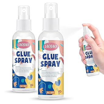 2PCS Spray Glue Adhesive, Spray Adhesive, Dry Invisible, Fast-Holding, Heavy Duty Fast Bonding Versatile for Paper, Fabric, Foam, Wood, 200ML