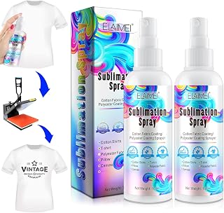 Sublimation Spray for Cotton Shirts, 2x100ml Sublimation Coating Spray for All Fabric Including Carton,Polyester,Canva,T-Shirts - Quick Dry & High Gloss, Super Adhesion, Vibrant Colors