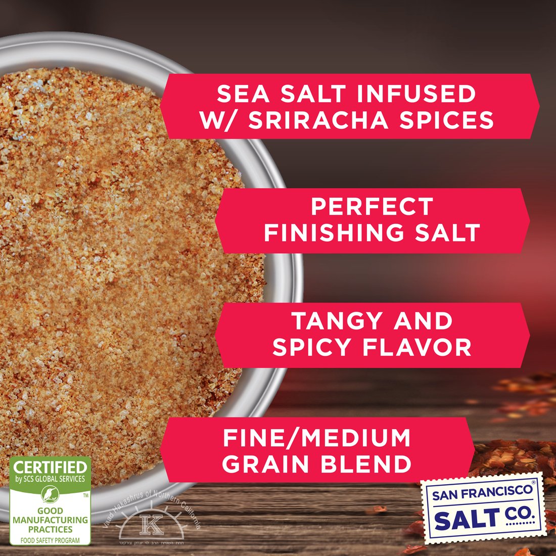 Sriracha Salt - 2 lb. Bulk Bag by San Francisco Salt Company