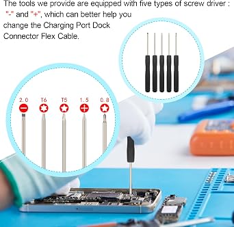 YHX-US USB Dock Connector Flex Cable for iPhone 13 Pro Max Charging Port Replacement for iPhone 13 Pro Max with Tools