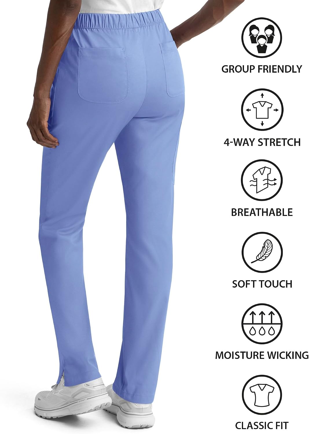 Maevn Matrix Women’s Full Elastic Waistband Medical Scrub Cargo Pant