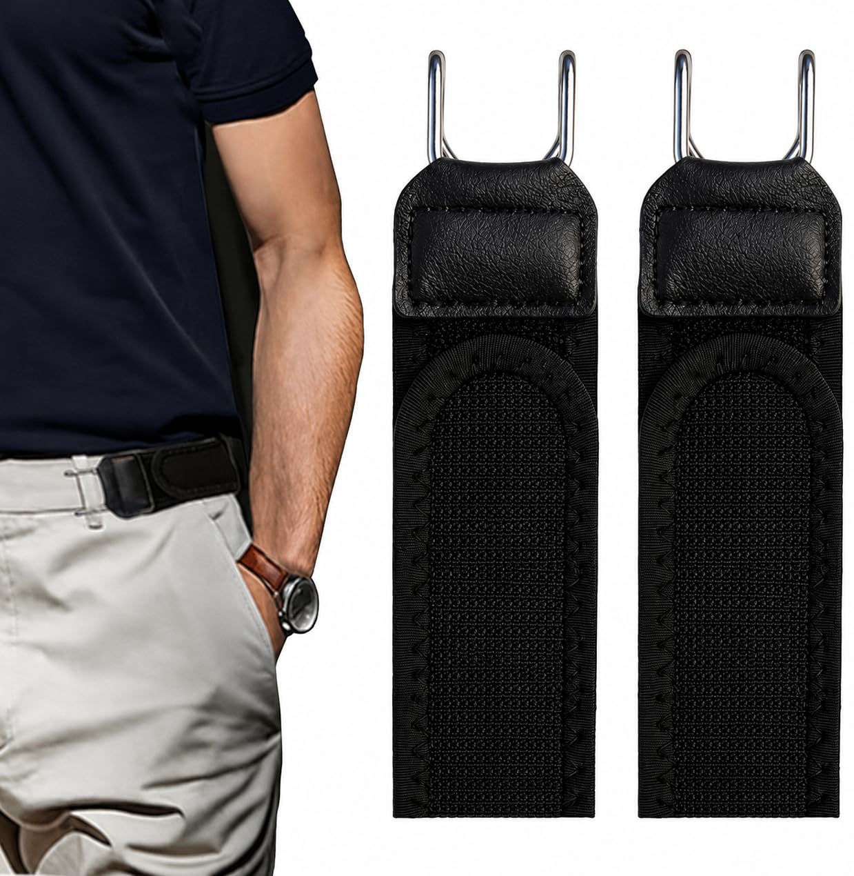 Buckleless Belt Hook Tactical Metal Hook Elastic Belt for Men & Women, Buckle-Less Invisible Waist Belt, Adjustable Stretch Belt for Work, EDC, Casual Wear, Travel & Daily Comfort-image-43