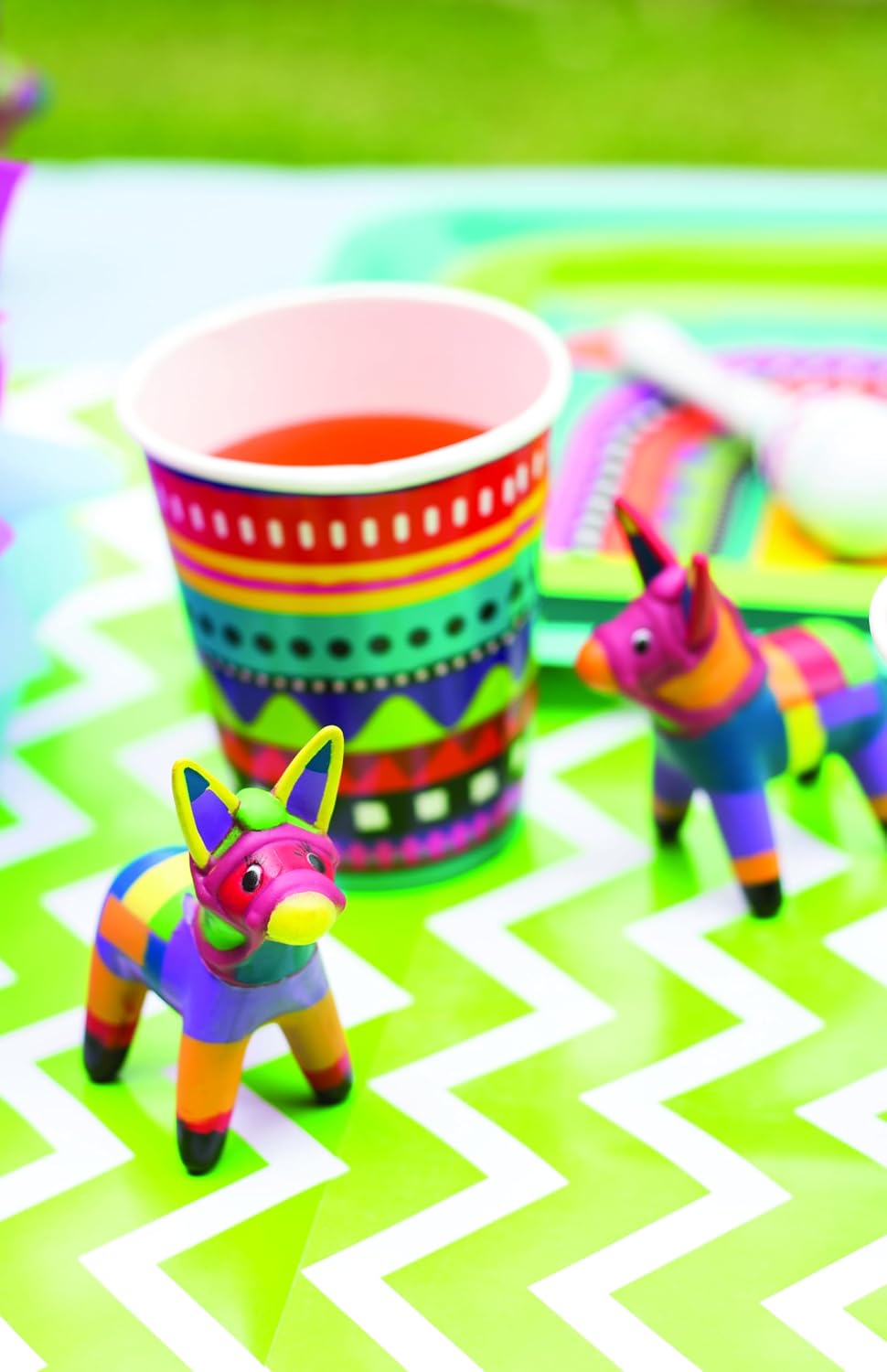 Fun Express Vinyl Fiesta Donkey Party Decorations 12 Pack - Mexican Theme Party Favors for Cinco de Mayo Celebrations | Colorful Burro Centerpieces for Tables, Fiesta Decor & Mexican Gifts