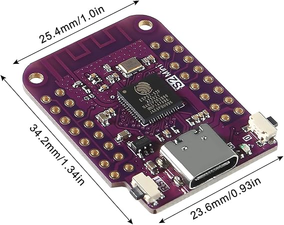 1PCS ESP32 S2 Mini V1.0.0 WiFi Board Based ESP32-S2FN4R2 ESP32-S2 4MB Flash Type-C Connection Compatible with MicroPython