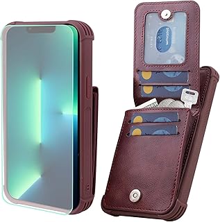VANAVAGY Wallet Case for iPhone 13 Pro Max,Leather Magnetic Clasp Flip Folio Shockproof Phone Cover[Screen Protector Included]with RFID Blocking Credit Card Holder Kickstand for iPhone 13 Pro Max 6.7