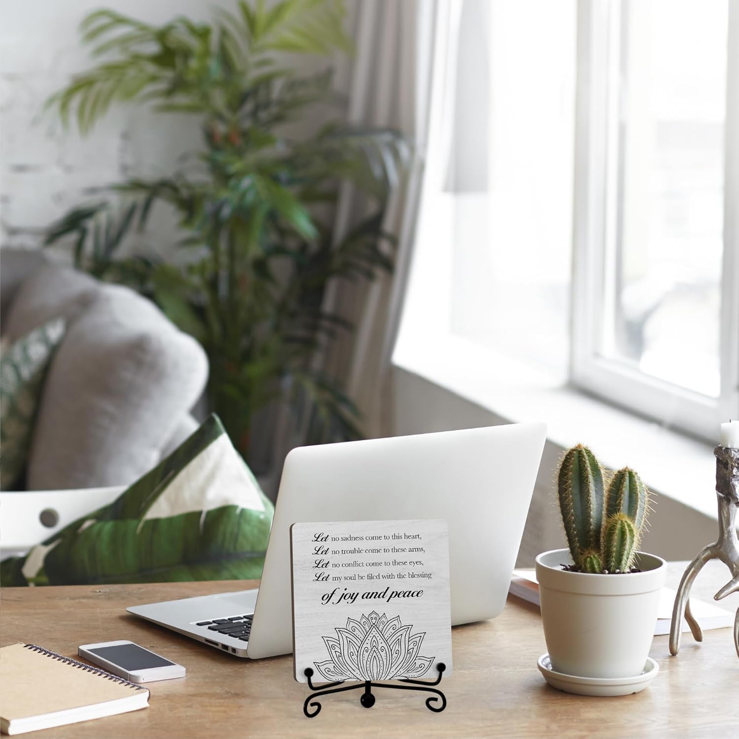 Zen Decor, Blessing Of Joy And Peace Sign, Home Decorations For Spiritual Yoga Meditation Room Office, Yoga Room Meditation Accessories, Shelf Decor, n07 - Image 4