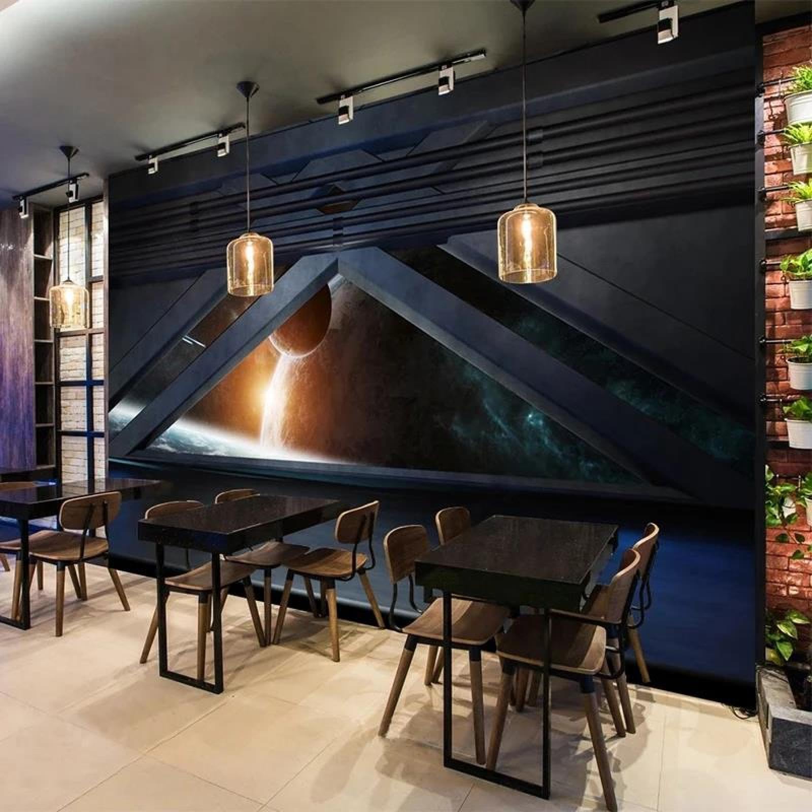 Art mural espace tridimensionnel en PVC de qualité supérieure pour salon moderne