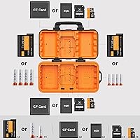 Vista 3 de K&F CONCEPT Soporte para tarjeta SD para 4 tarjetas SD6 tarjetas TF2 CF2 XQD, funda de almacenamiento de batería de 2 ranuras, funda antigolpes