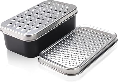 Cheese Grater with Container, Stainless Steel Cheese Shredder, Multifunctional Box Grater, Graters for Kitchen to Shredding Vegetable, Fruits