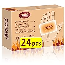 Supchamp Scaldamani, 24 PCS Hand Warmers, in Tasca per Le Mani, USA e Getta, Fino a 10 Ore di Calore, Cuscinetti di Calore per Le Mani, Attivati  ad Aria Naturale, attività all’aperto Invernali