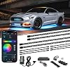 LEDGlow 4pc Bluetooth Million Color LED Underbody Underglow & 6pc Interior Footwell Accent Lighting Kit for Cars - Smartphone App - Courtesy Lights - Create Any Color - Control Box
