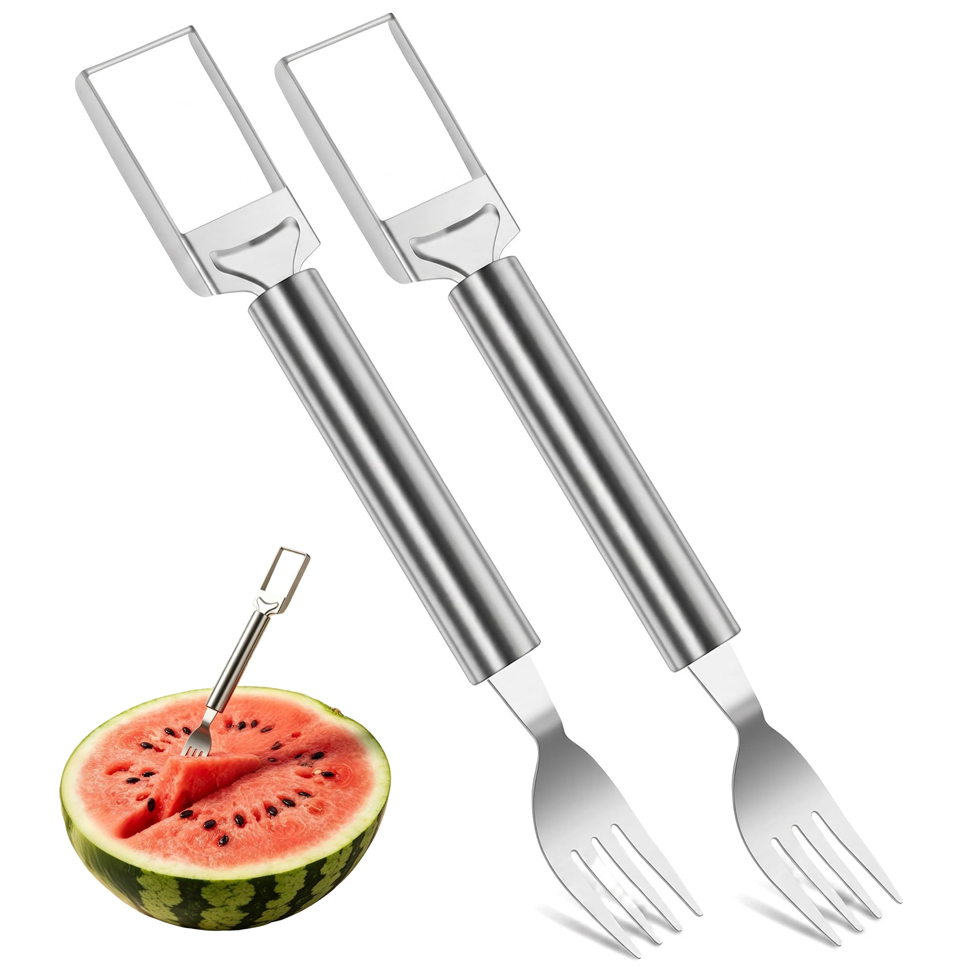 2PCS Dual Head Watermelon Cutter, Practical Metal Watermelon Slicer