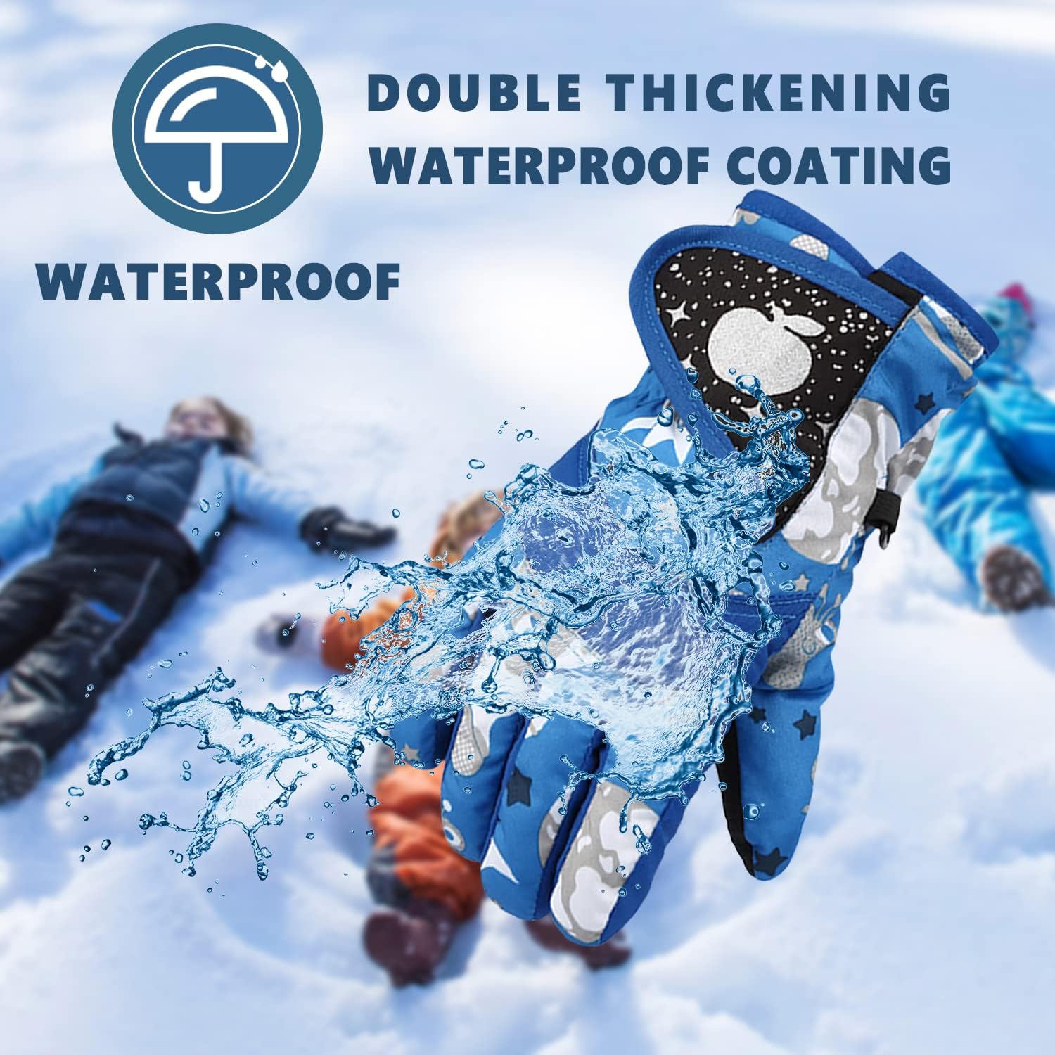 DARCHEN Kids Snow Gloves for Boys Girls Winter Waterproof Insulated Kids Ski Gloves Thickening Warm Windproof Outdoor Sports Gloves for Boys Girls : Clothing, Shoes & Jewelry