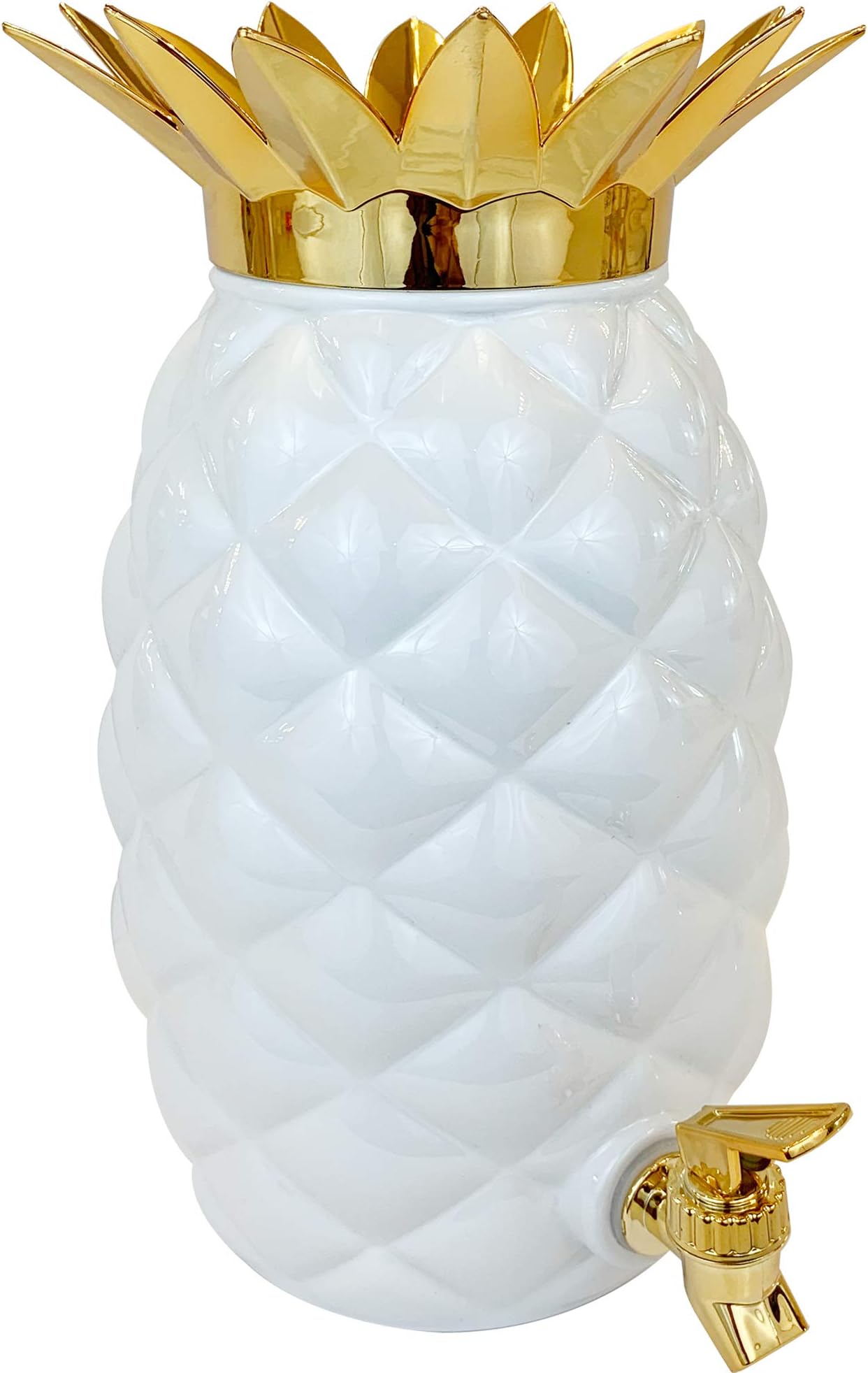 Island Genius Plastic Glam Pineapple Drink Dispenser, Hawaiian Luau Tropical Party Supplies Decoration