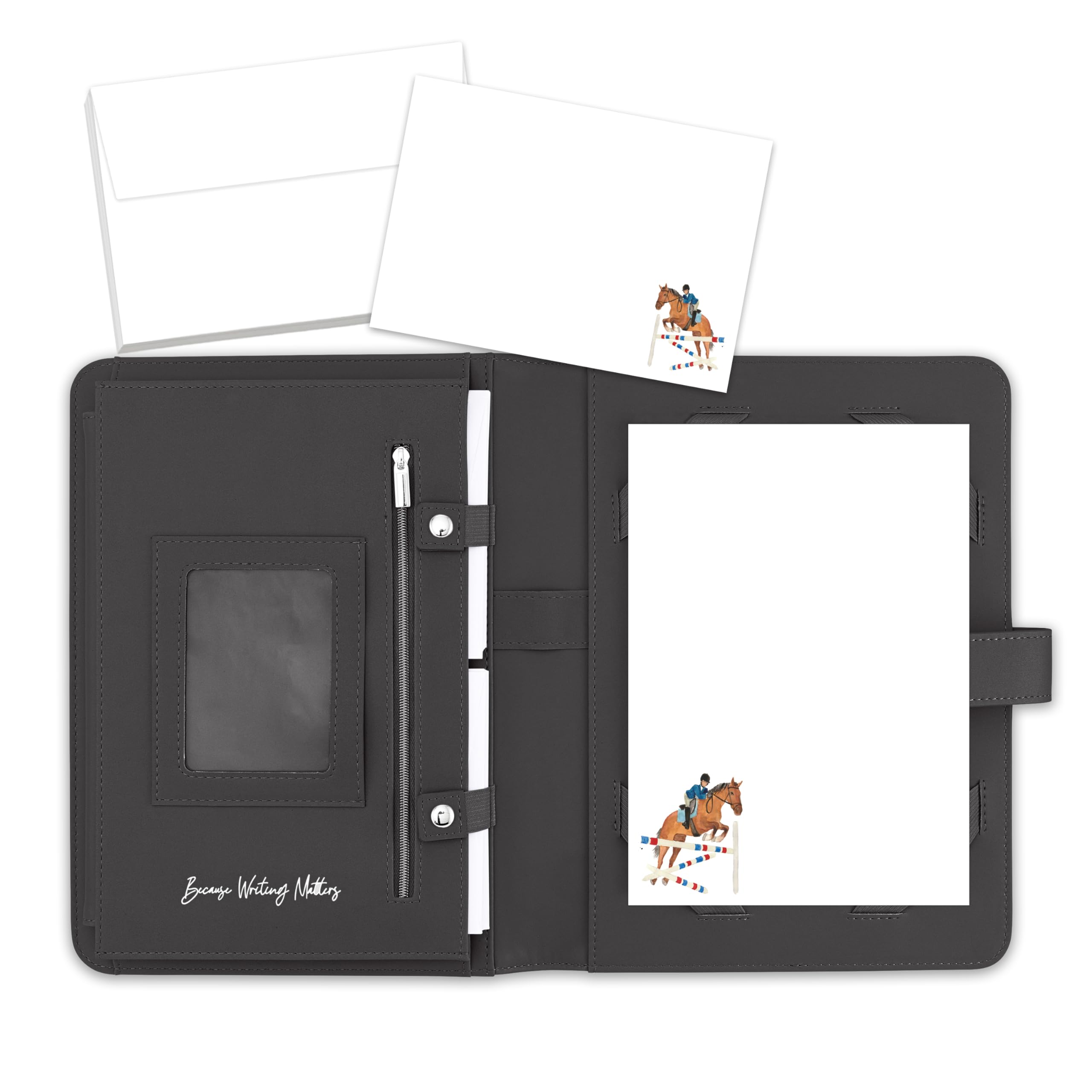 Me Loovely Horse with Rider Letter Writing Paper and Envelopes Set Stationery Supplies for School Home & Office | Gifts (20 Letters & 20 Envelopes with Black Organiser)