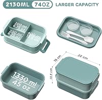 WayEee Felnőtt Ebéddoboz 2130ml Szilikon Tömítéses Bento Box Zöld 4