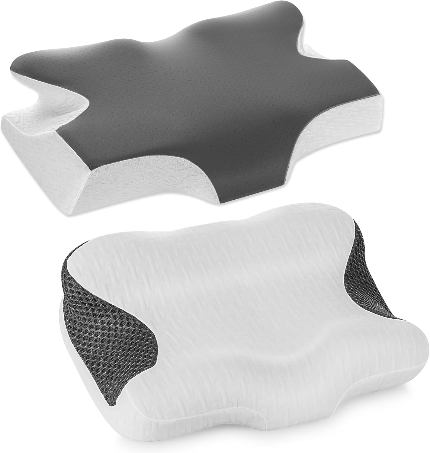 Elviros Side Sleeper Memory Foam Pillow for Neck Pain Relief, Cervical Neck Pillows with Upgraded Supportive Core, Ergonomic Pillows for Side Back Stomach Sleeper