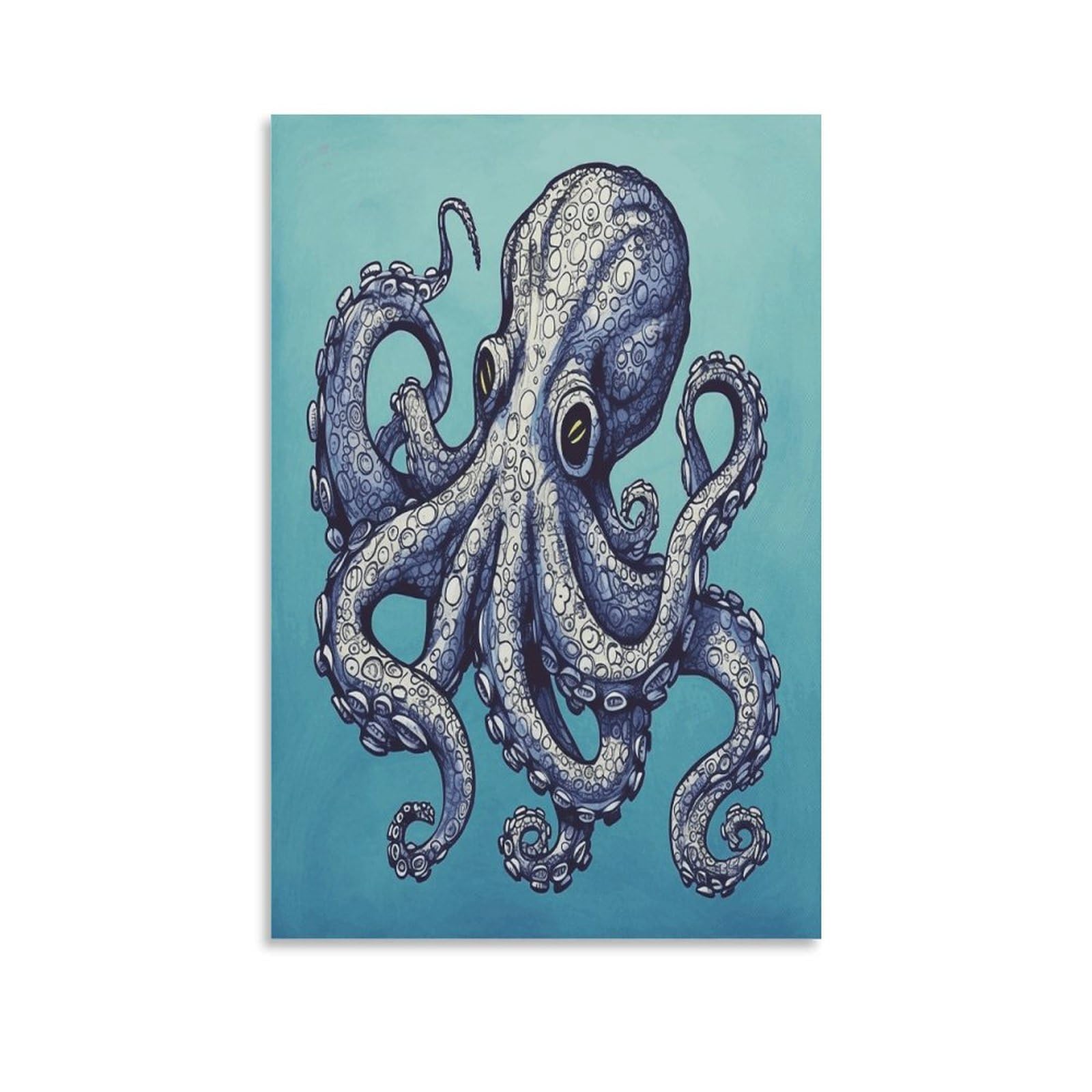 VstaDank Octopus Design Canvas Wall Art on Canvas Prints Artwork Exquisite Decor Artwork Hang Wall Picture Hangable Decor Painting Picture Printed Poster Art for Home Decor 08x12inch(20x30cm)