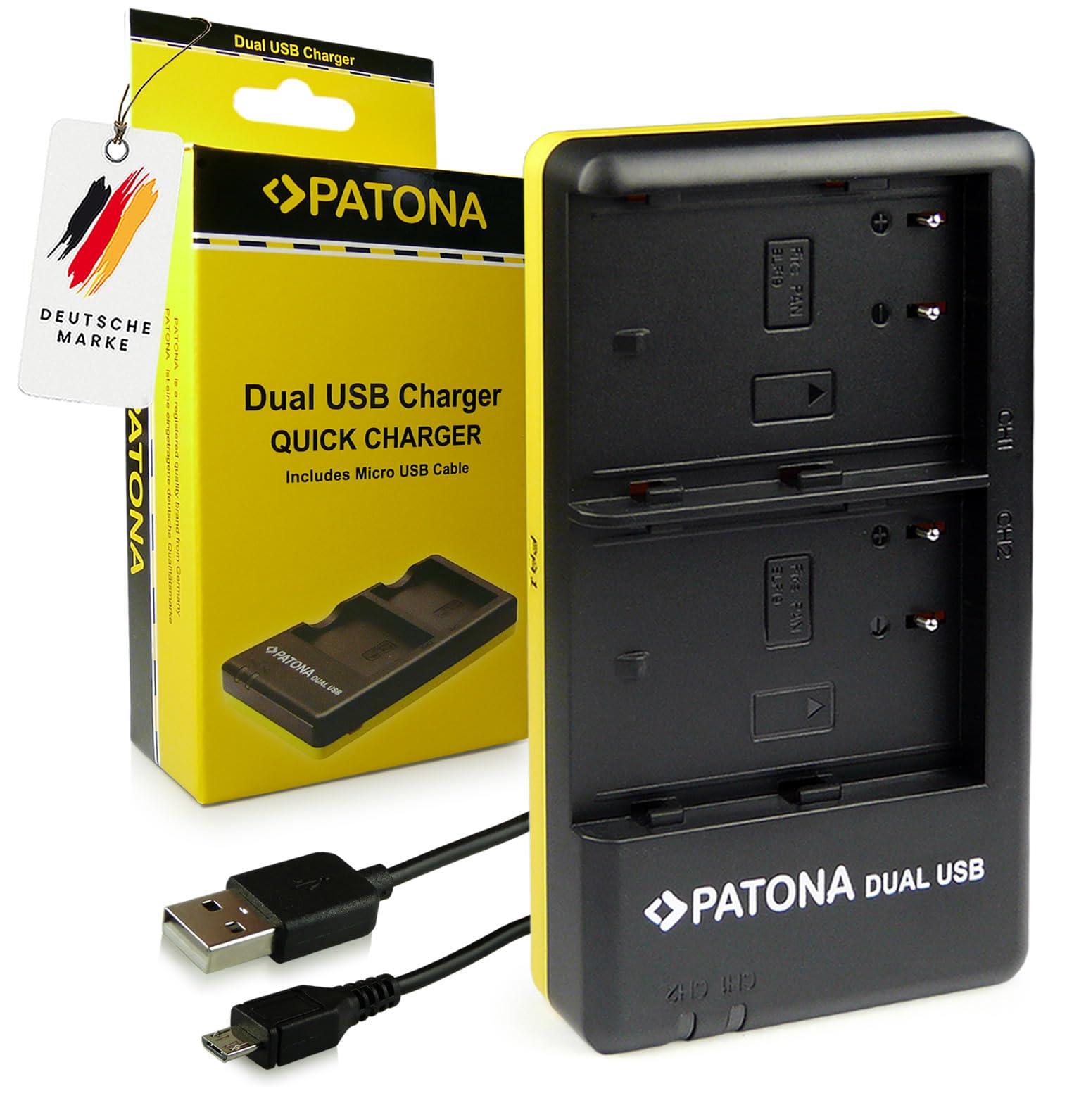 Caricabatteria Doppio Per Panasonic Lumix Con 2 Batterie DMW-BLF19 - 2000mAh - Foto 4