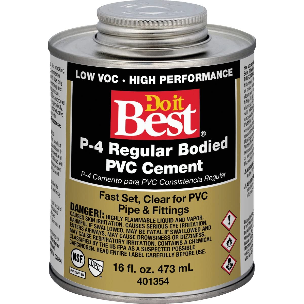 Do it Best 16 Oz. Regular Bodied Clear PVC Cement - 1 Each