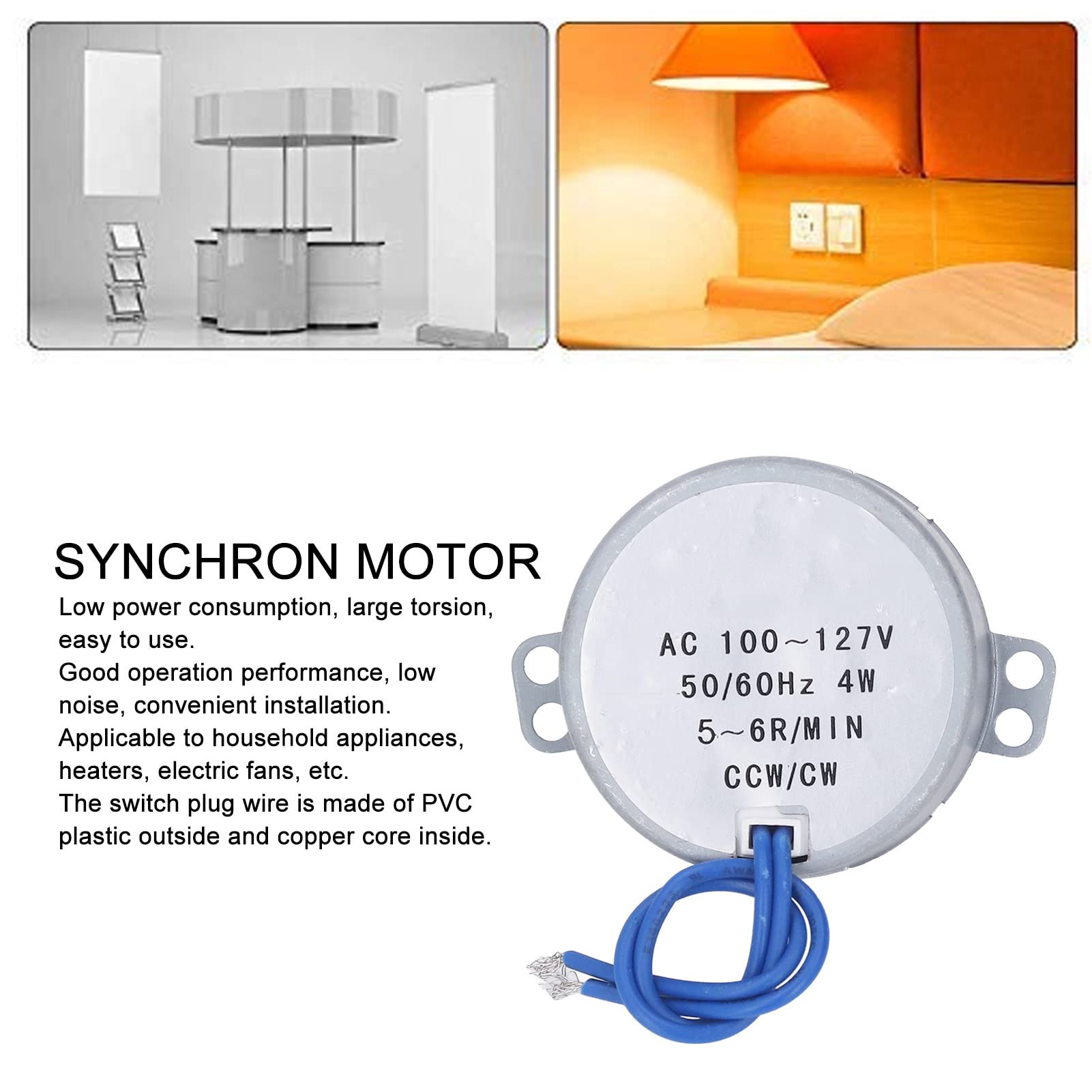 MOTEUR SYNCHRONE AC 100? 127V 5? 6RPM 4W CW CCW MOTEUR SYNCHON
