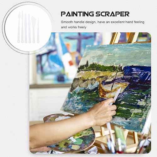 Vista 6 de Paleta de pintura al óleo, espátula, cuchillos, espátula, espátula, espátula, espátula, herramienta de aceite, pastel, accesorios de pintura, juego