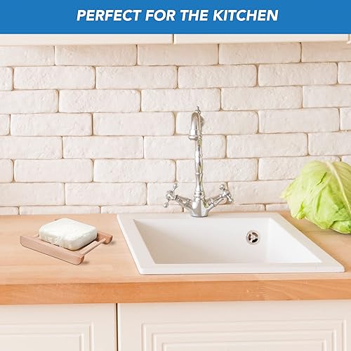 Miniatura 6 de rebEarth Soporte de barra de jabón de madera hecho a mano elegante bandeja cuadrada | Autodrenante | Mantén el jabón seco | Suministros de