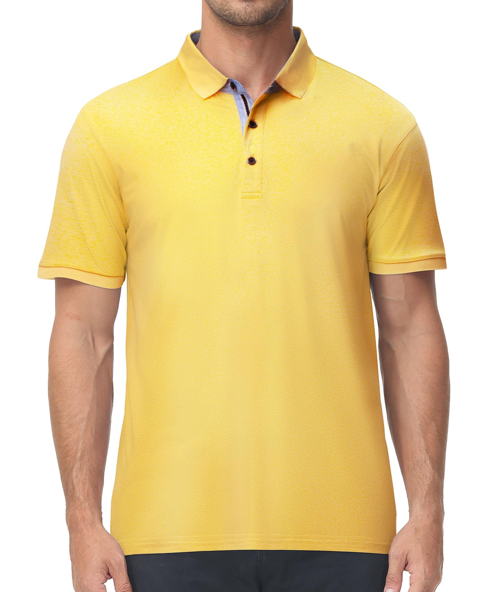 V VALANCH Men's Polo Shirts Sport Casual Short Sleeve Golf Polo Moisture Wicking Collared Tennis T-Shirt 3X-Large Pyellow