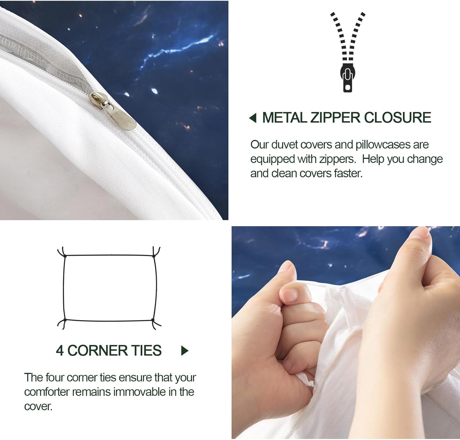 Full Size Duvet Cover Cosmic Nebula Print Duvet Cover Lightning Comforter Cover Night Sky Bedding Teens & Guest Room Decor (Reversible Printing)