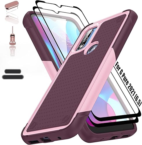 Funda resistente para Moto G Pure 2022Moto G Power 2022 de 6.5 pulgadas, 4 esquinas con bolsas de aire protección contra caídas de 12 pies, agarre