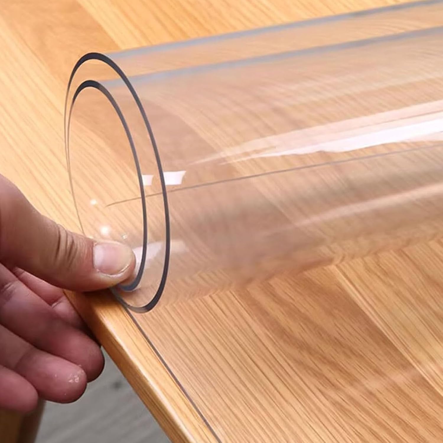 47 x 87 inch Clear Table Cover Protector Rectangle, Clear Vinyl Desk Protector 1.5(mm) Thick Transparent Desk Cover for Coffee Table, Writing Desk, Dining Room