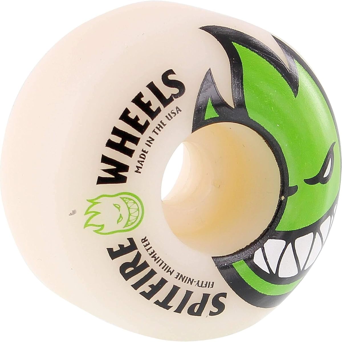 Ruedas Spitfire de 2.323 in Bighead, color blanco y verde, ruedas para monopatín, 99 a con rodamientos de huesos, rodamientos de precisión para patines de precisión Bones Reds de 0.315 in (8) paquete – paquete de 2 artículos